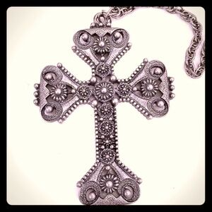 Vintage Sarah Coventry Cross Necklace Pendant Limited Edition 1974